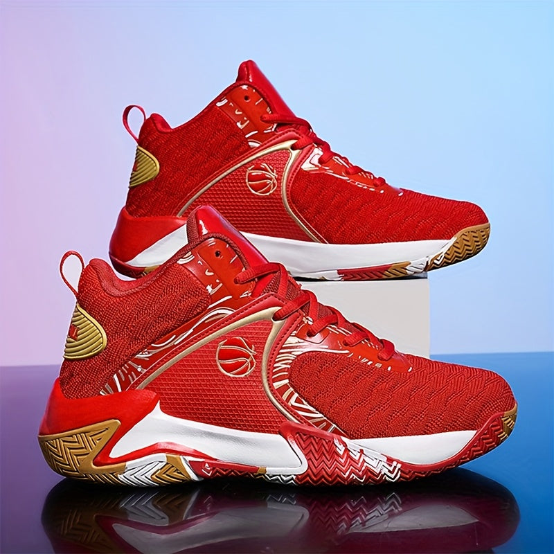 Sneakers, Men' S Basketball Shoes, High Top Sports Shoes, Durable Lace up Anti Slip Running Shoes