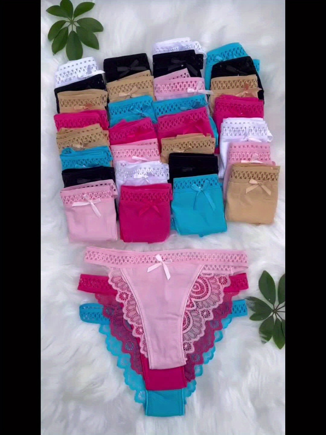 33pcs/Set Hot Women Thongs And G Strings Ladies T Back Sexy Lace Panties( Color Random Delivery)