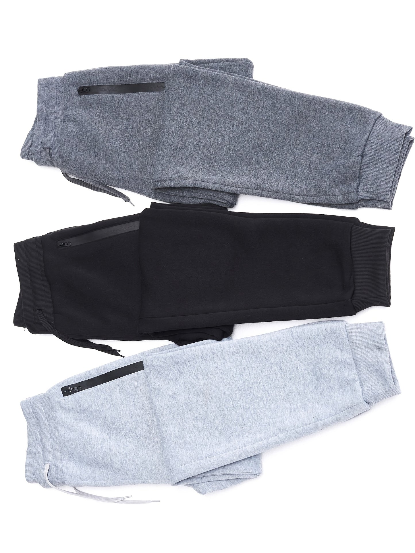 3Pk Boys Sweatpants Athletic Workout Kids Clothes Boys Joggers Pants with Zipper Pocket And Drawstring Size 4-20, Perfect for Outdoor