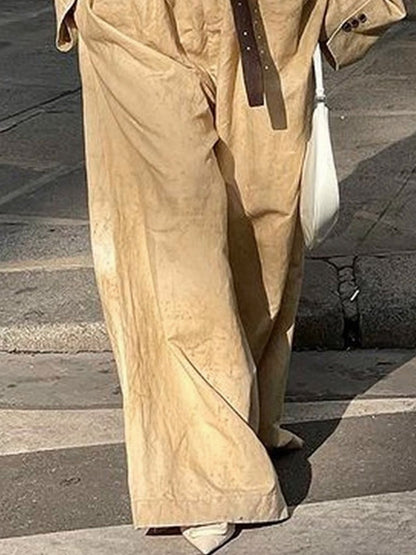 Alofi Women'S Stylish Jumpsuit Set Collarless Long Sleeve Outerwear And Strapless Wide Leg Jumpsuits Summer Loose Fit Suit