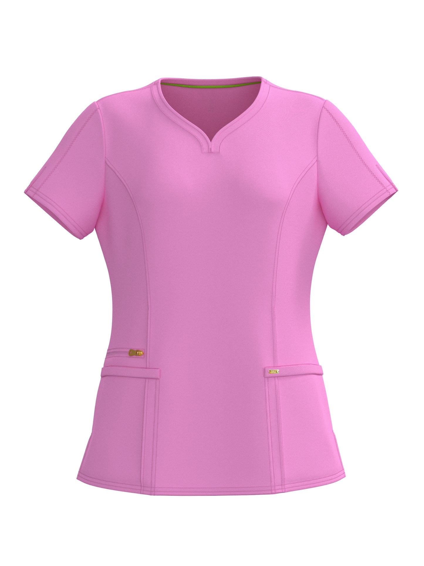 PandaFlex modern neck in Four-Way Stretch Fashion Scrubs Set V-Neck Short Sleeve Scrub Top & Straight Leg Cargo Pants for Nurses with zipper pockets 3372