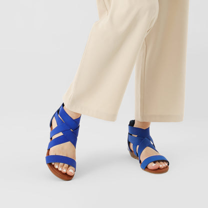 Womens Sandals, Simple Design, Women's Elastic Ankle Strap Low Wedges Sandals, Easy Slip-On, Suitable for Summer Vacation, Dating, Parties, Walking, Comfotrable