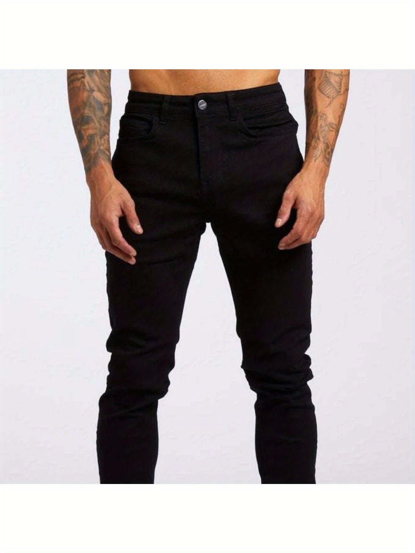 2025 New Men's Slim-Fit Jeans, Trendy Ins Style Design, Fashionable and Comfortable, Perfect for Casual Attire