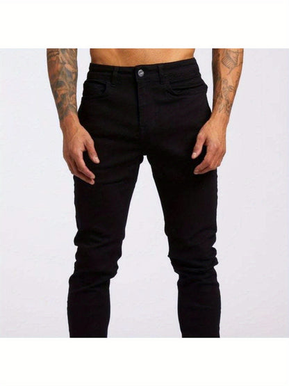 2025 New Men's Slim-Fit Jeans, Trendy Ins Style Design, Fashionable and Comfortable, Perfect for Casual Attire