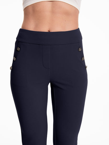 Casual Flare Pants With Sailor Button