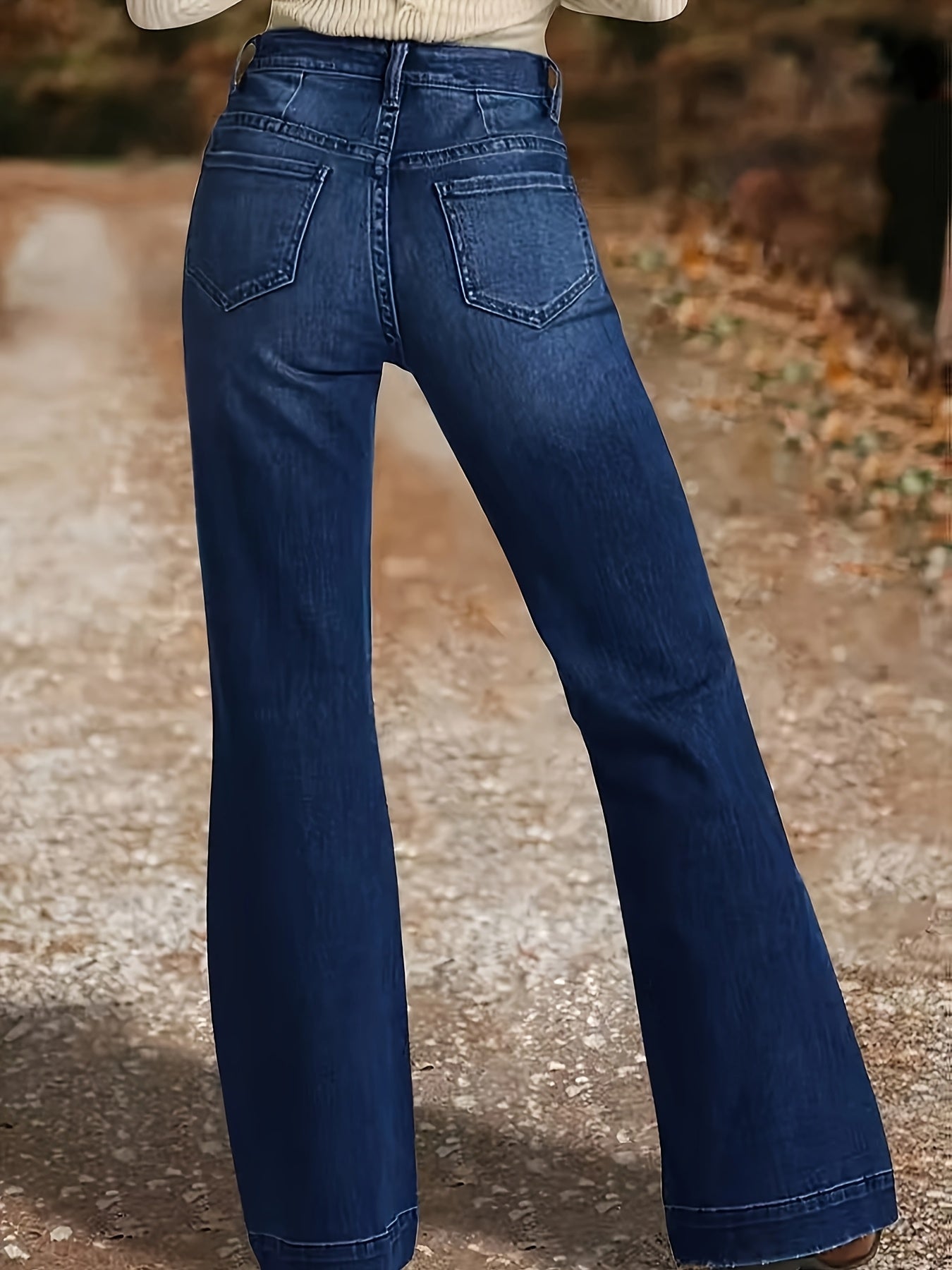 Women's Dark Blue Denim Jeans - product view 5