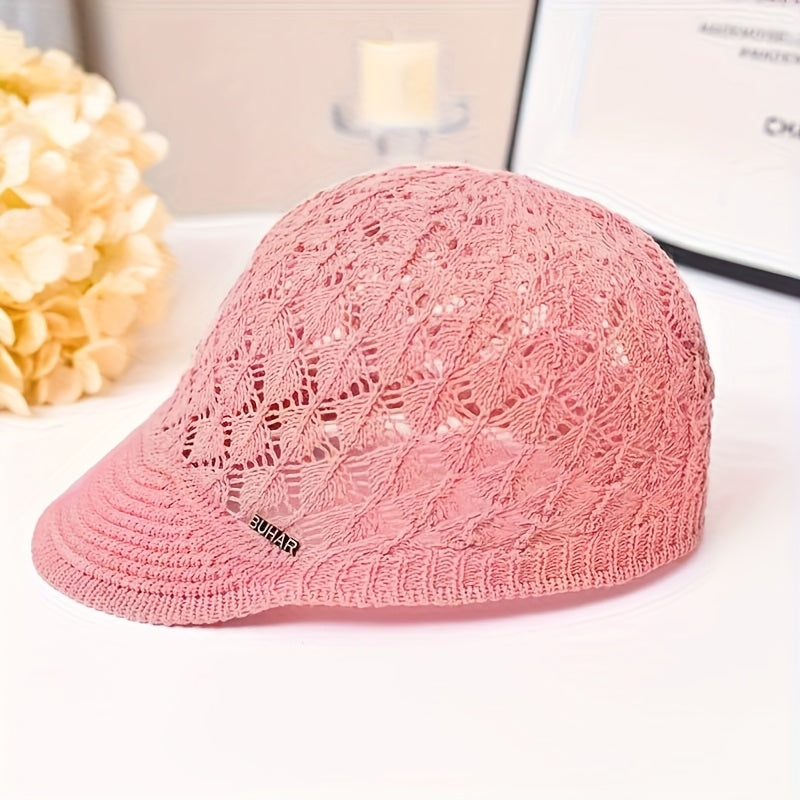 4pcs Lightweight Breathable Women Beret Hats, Foldable Portable Design for Easy Storage and Carrying, Non-elastic Snug Fit Design to Fit Head Circumference Stably, Machine Washable for Labor-free Daily Cleaning and Repeated Use, Delicate Jacquard Wov