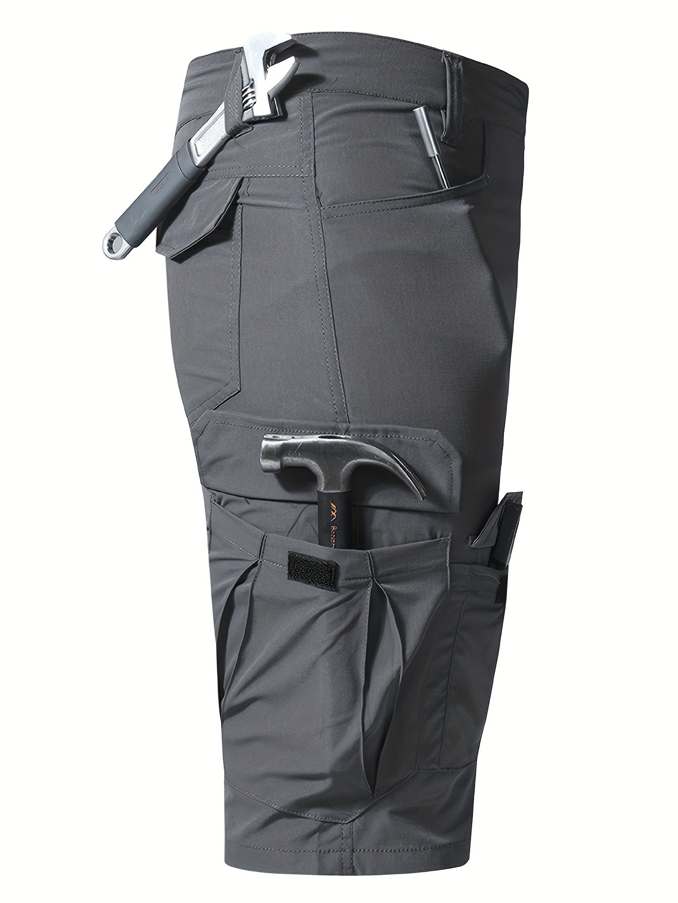 Plus Size Men's Outdoor Multi-pocket Tactical Overalls Shorts Are Suitable for Outdoor Activities Such As Mountaineering, Fishing And Camping., PLUS SIZE