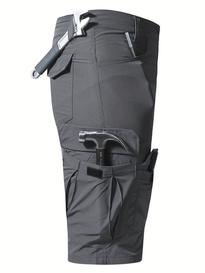 Plus Size Men's Outdoor Multi-pocket Tactical Overalls Shorts Are Suitable for Outdoor Activities Such As Mountaineering, Fishing And Camping., PLUS SIZE