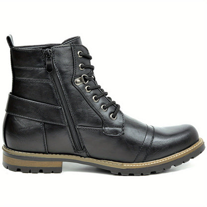 Men's Motorcycle Combat Boots Zipper Biker Static Dissipative Breathable Boot
