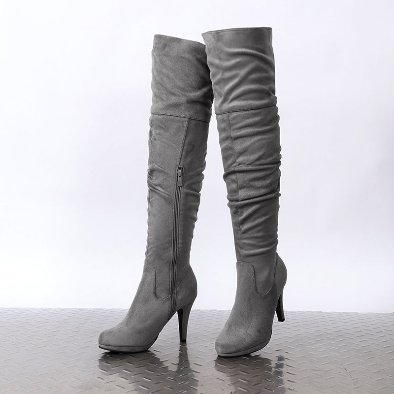 DREAM PAIRS Women's Black Thigh High Chunky Heel Platform Over The Knee Boots Size 9.5 M