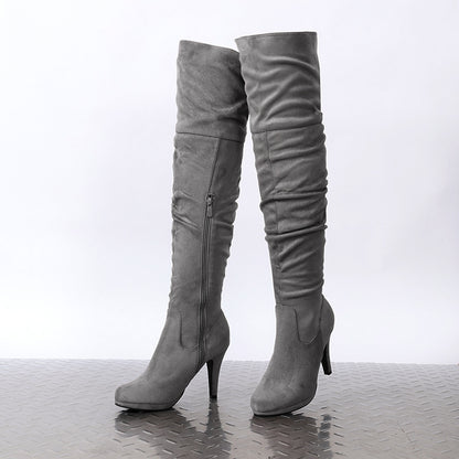 DREAM PAIRS Women's Black Thigh High Chunky Heel Platform Over The Knee Boots Size 9.5 M