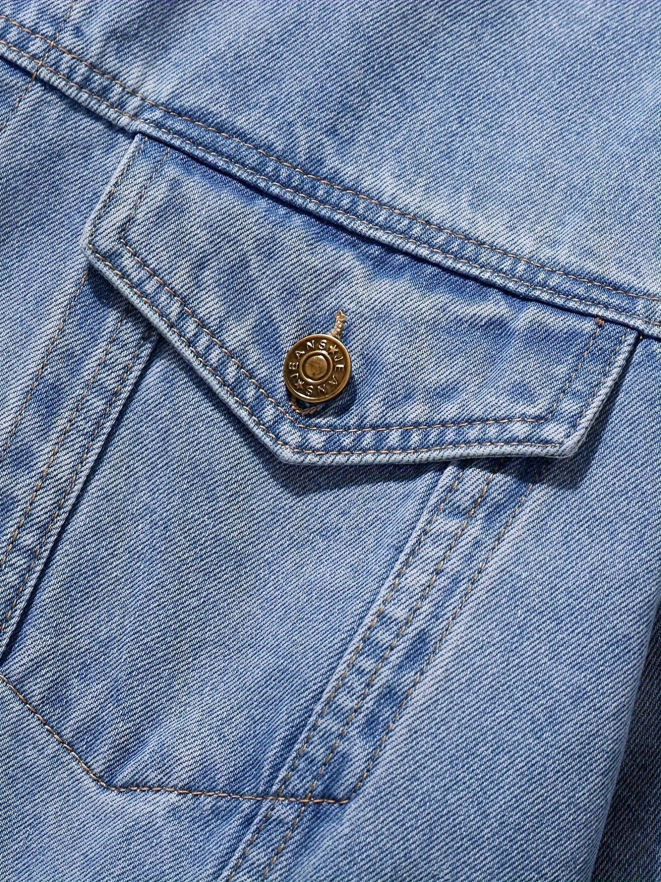 Men'S Vintage Denim Jacket, Casual Urban Style Multi-Pocket Denim Coat