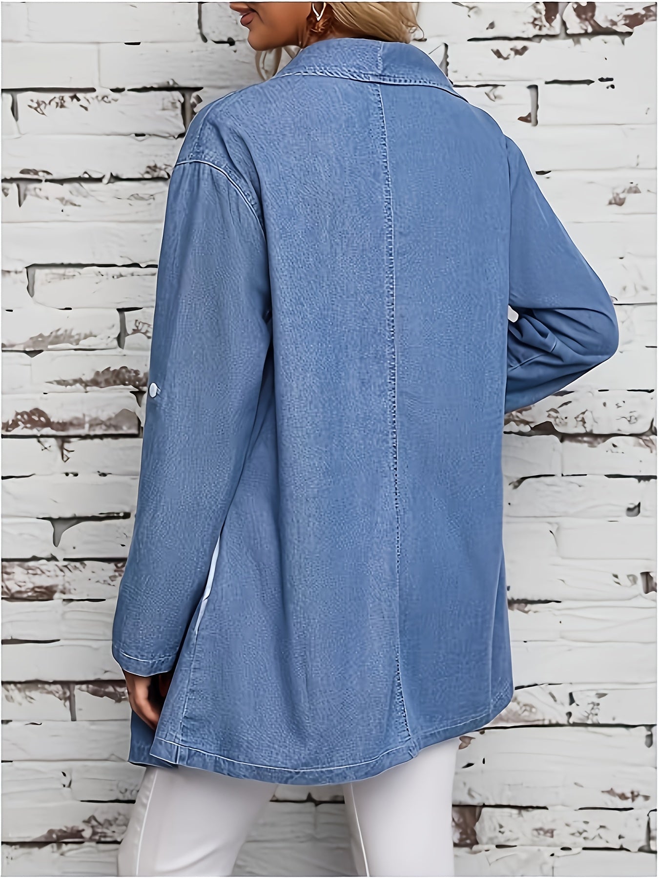 Elegant Denim Jacket That Can Roll Up Sleeves