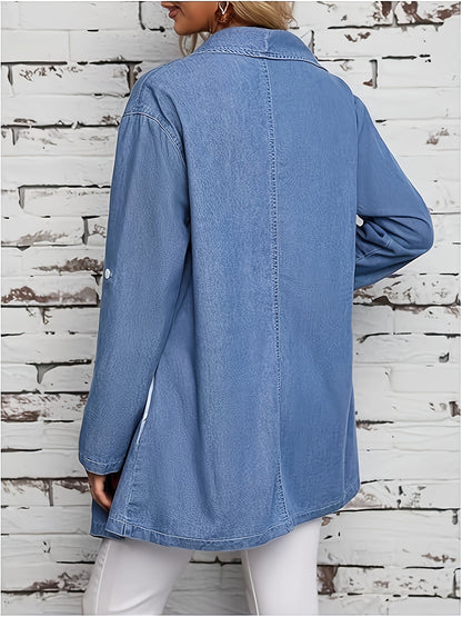 Elegant Denim Jacket That Can Roll Up Sleeves