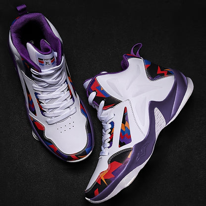 Women'S Geometric Graphic Non-slip Basketball Shoes, Non-slip Wear-resistant Athletic Sneakers, Fashion Basketball Training Shoes