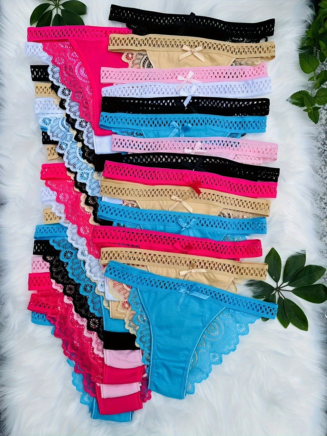 33pcs/Set Hot Women Thongs And G Strings Ladies T Back Sexy Lace Panties( Color Random Delivery)