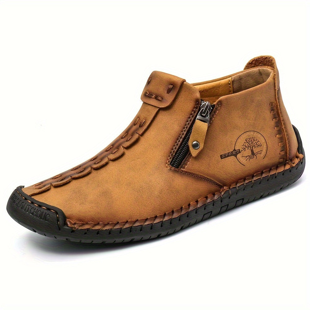 [Casual Outdoor Boots] Mens Ankle Boots Casual Loafers Shoes, Mens Boots Hand Stitching Outdoor Working Shoes