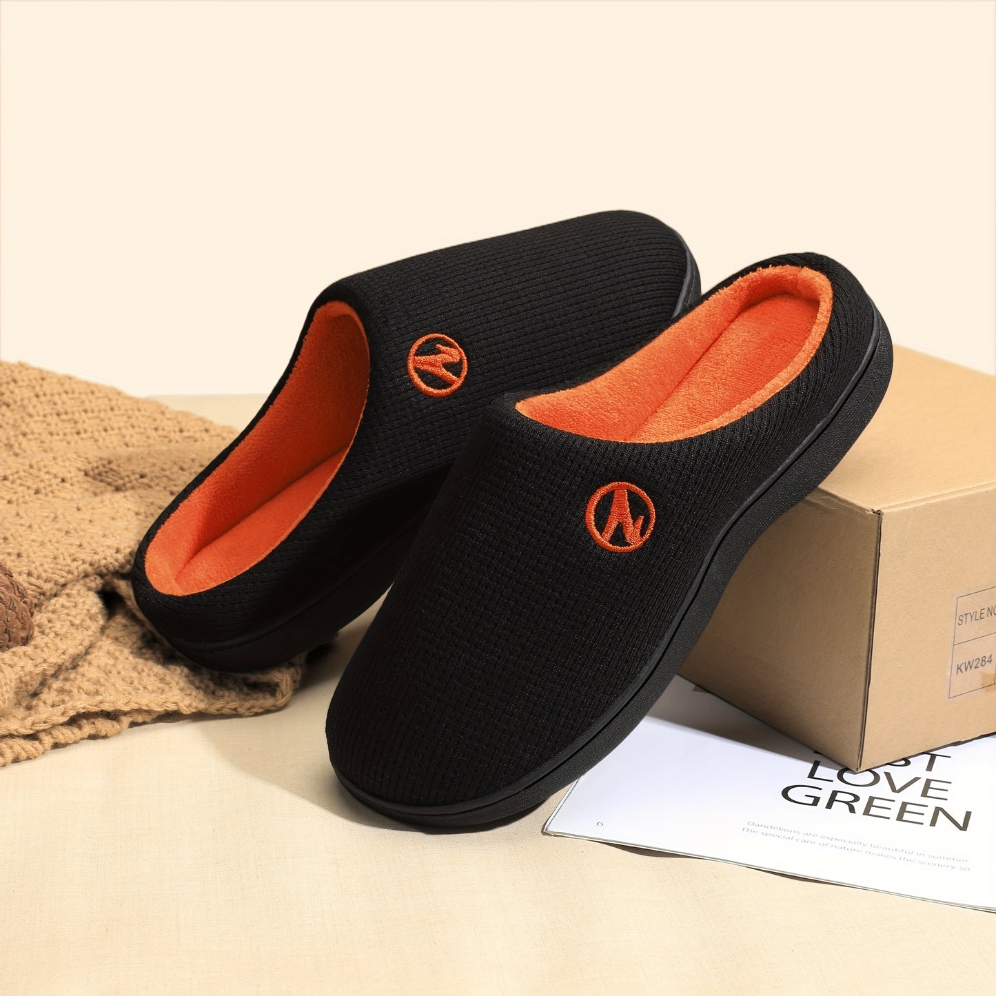 HOMEHOT Men'S Home Plus Size Shoes Indoor And Outdoor Machine Washable, Comfortable Soft Memory Foam Outsole, Non-Slip And Home Shoes
