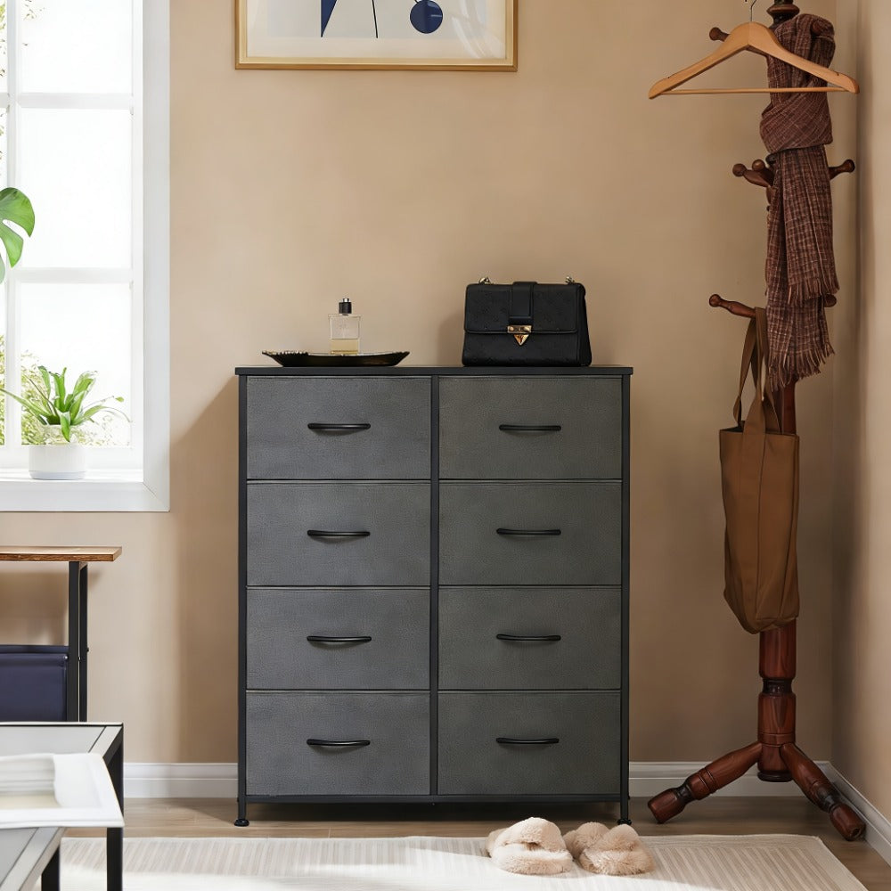 8-Drawer Fabric Storage Chest - Steel Frame and Oak-Look Finish