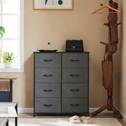 8-Drawer Fabric Storage Chest - Steel Frame and Oak-Look Finish