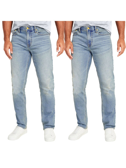 2-Pack Men's Flex Stretch Slim Straight Jeans (31" Inseam)
