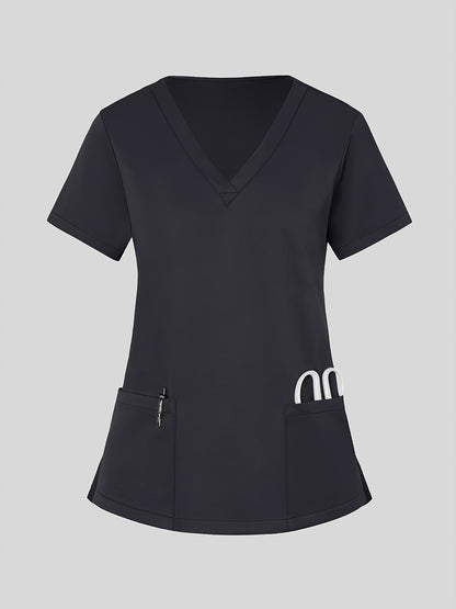 Women'S V-Neck Frosted Breathable Uniform Hand Washing Workwear Brush Hand Clothes Top