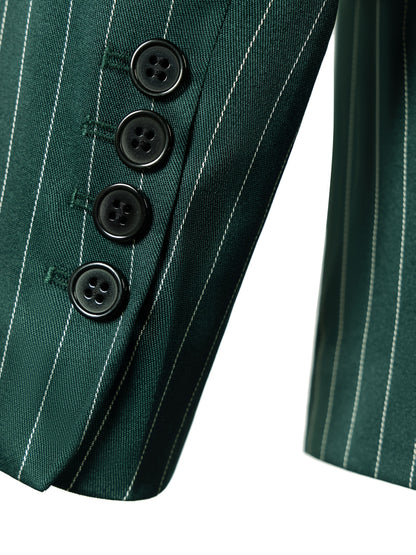 [New Men's 3pcs Suits] 3pcs New Men's Suits - Vertical Striped Suit Jackets, Vests, Pants - Two-button, Suitable for Weddings, Business Banquets, Parties, Daily Wear Valentines Gifts for Men