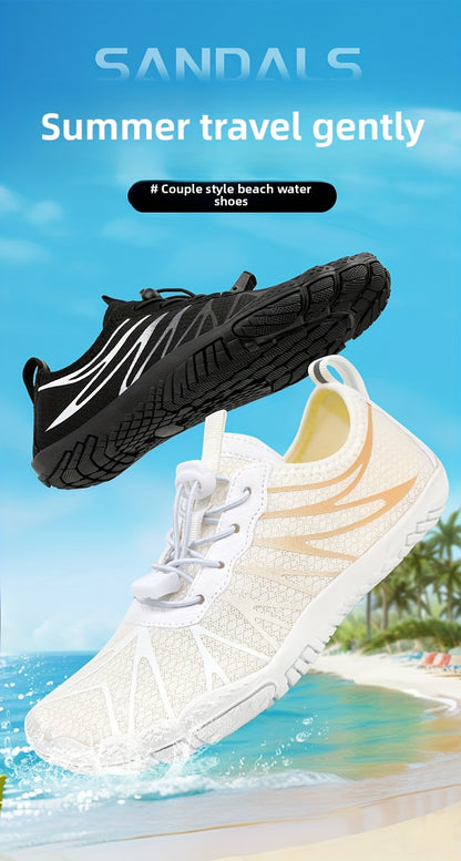HDOXSE Women Quick-Drying Water Shoes | Aqua, Barefoot, Slip-On Soft Beach Shoes, Breathable Lightweight, Comfortable, Suitable for Pool, Beach, Surfing, Walking, Yoga, Swimming, All-Season, Fabric Upper and Insole, Rubber Sole