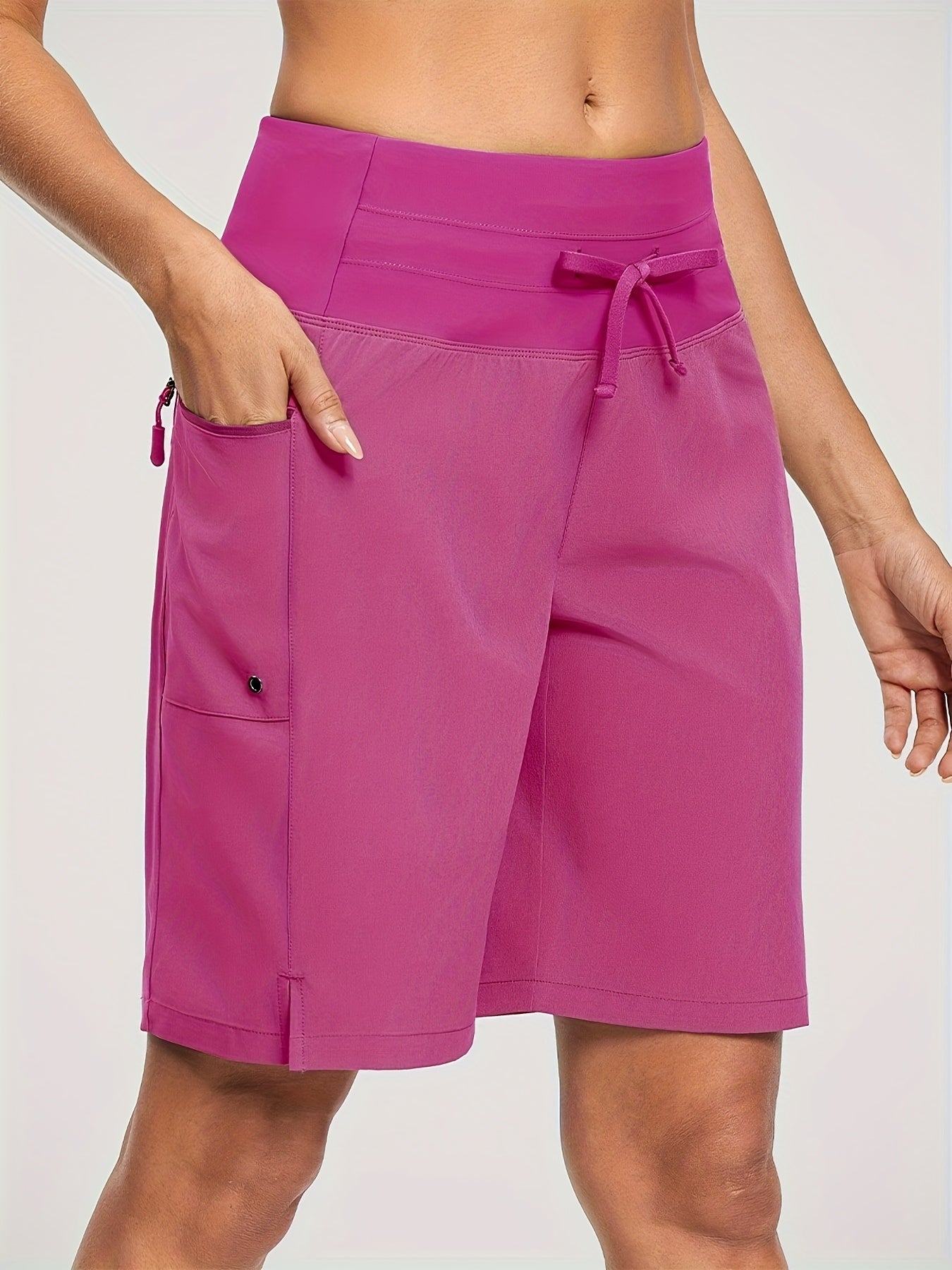 Women's 9" Quick Dry High Waisted Swim Board Shorts with Zipper Pockets 50+ Beach Shorts for Women with Liner