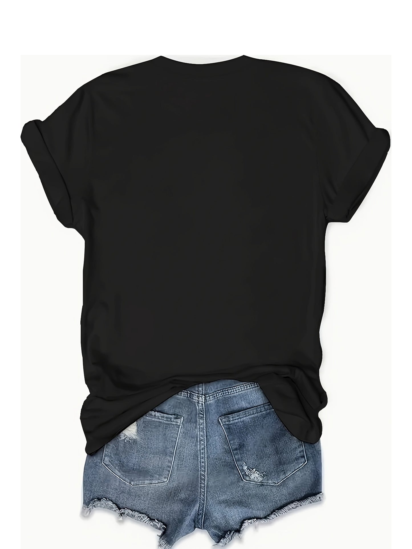Letter Print Crew Neck T-shirt, Casual Short Sleeve Top For Spring & Summer, Women's Clothing