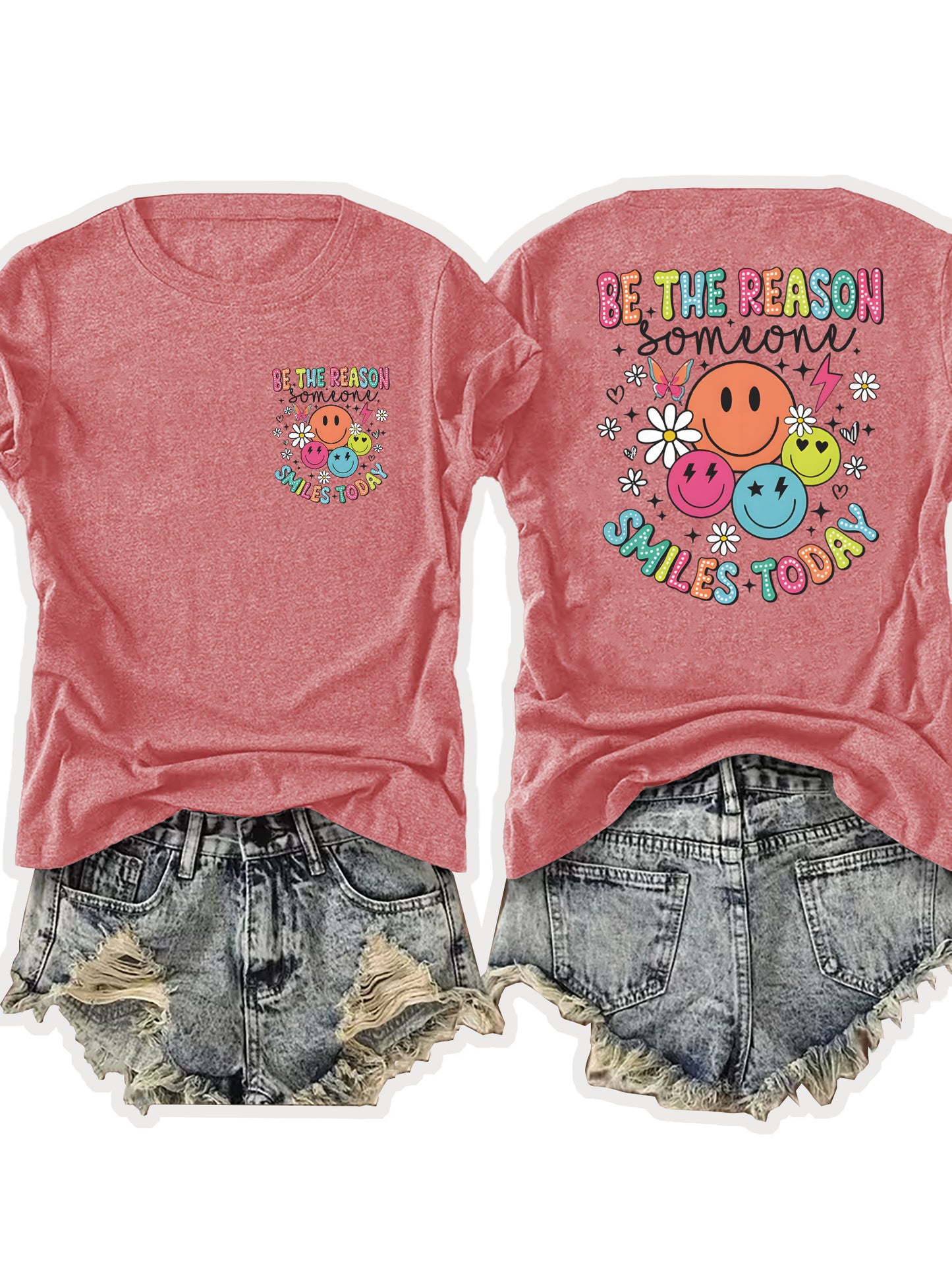 Women'S Casual Sports T-Shirt | Fun smiling Face Design, Lightweight & Breathable Fabric, Perfect For Beach And Park Outings - A Versatile And Trendy Addition To Your Wardrobe For Endless Joyful Adventures