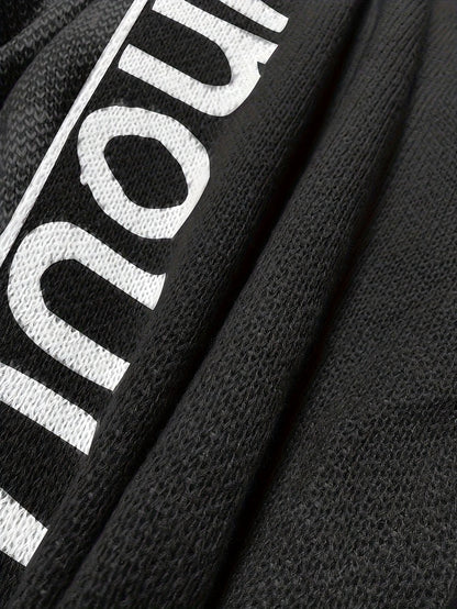Women's Casual Letter Graphic Hooded Long Sleeve Soft Warm Cardigan