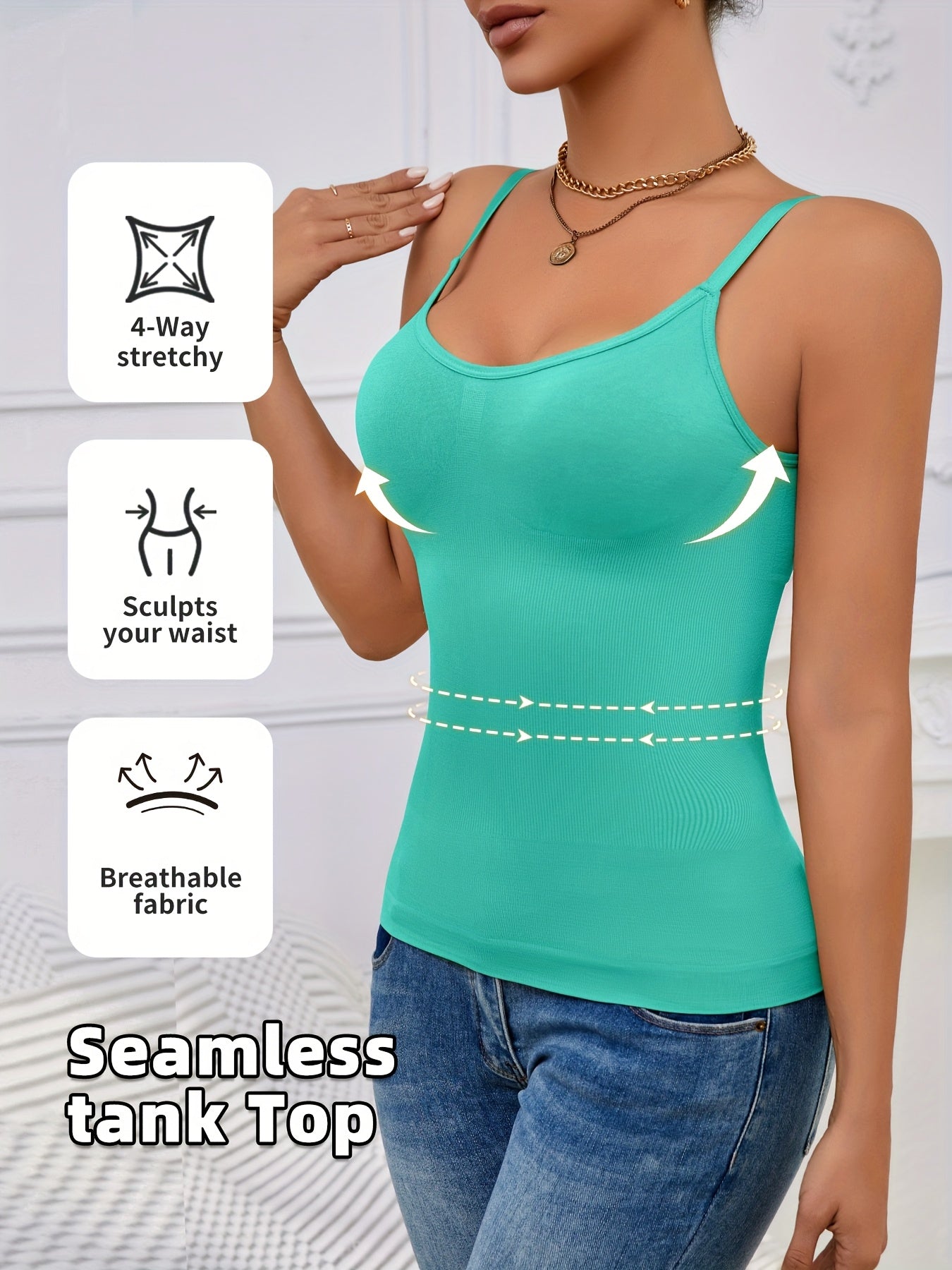 3pcs Women'S Camisole Vest, Comfortable, Breathable, Sleeveless Bottom, Inner Layer, Shaping And Body Shaping Sports Bra