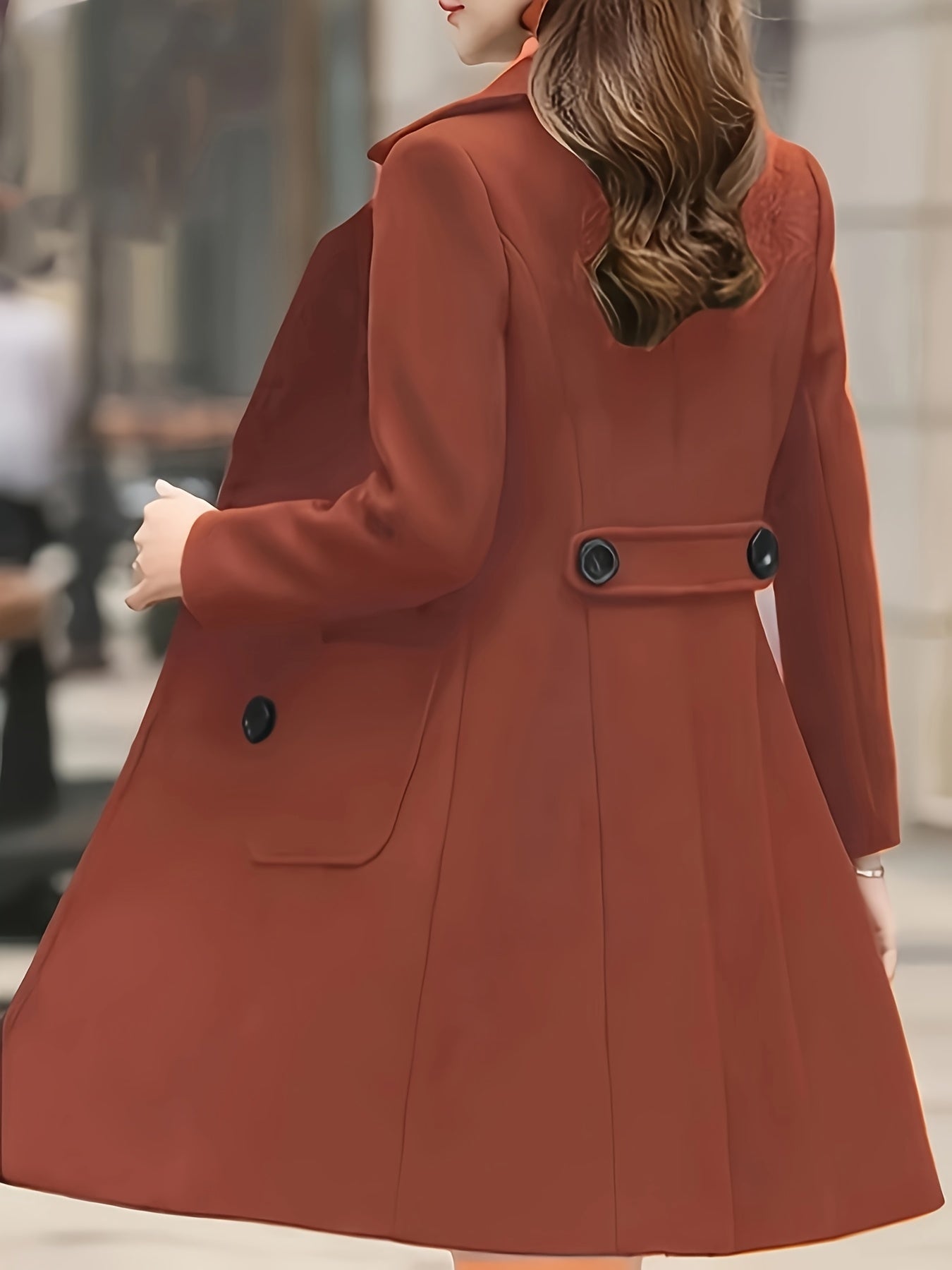Easter & Mother's Day Gifts,Women's Fashion Solid Open Jacket - Lapel, Double Breasted, Long Sleeves - Perfect for Winter and Fall Fashion