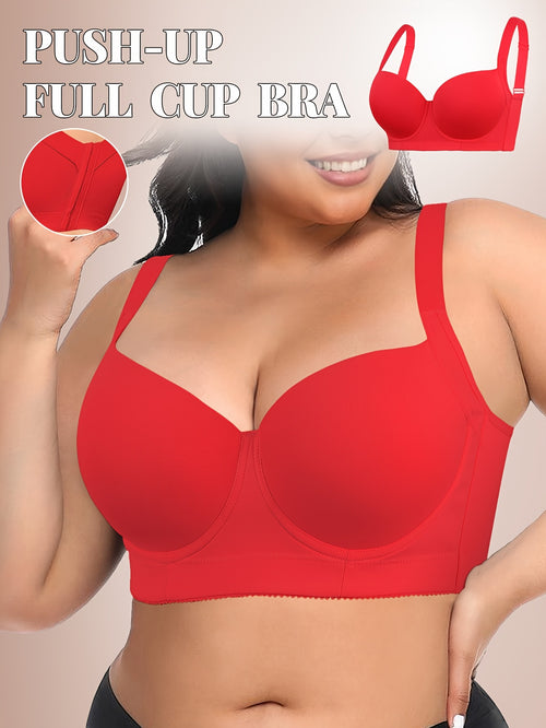 Seamless Large Size Push-up Bra for Women with Wide Shoulder Straps, Comfortable And Simple Bra