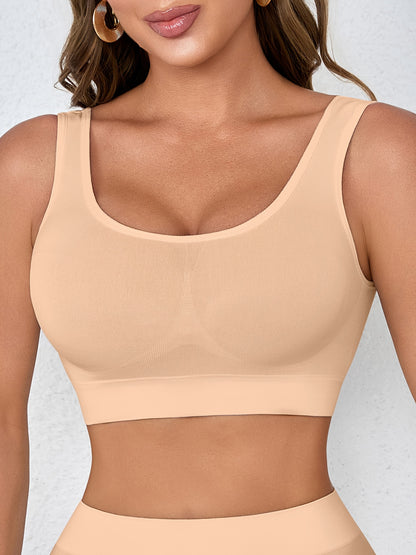 7pcs Set Of Random Color Seamless Women's Underwear, Single-layer Gathering Bra, Women's Sports Running Yoga Vest Underwear