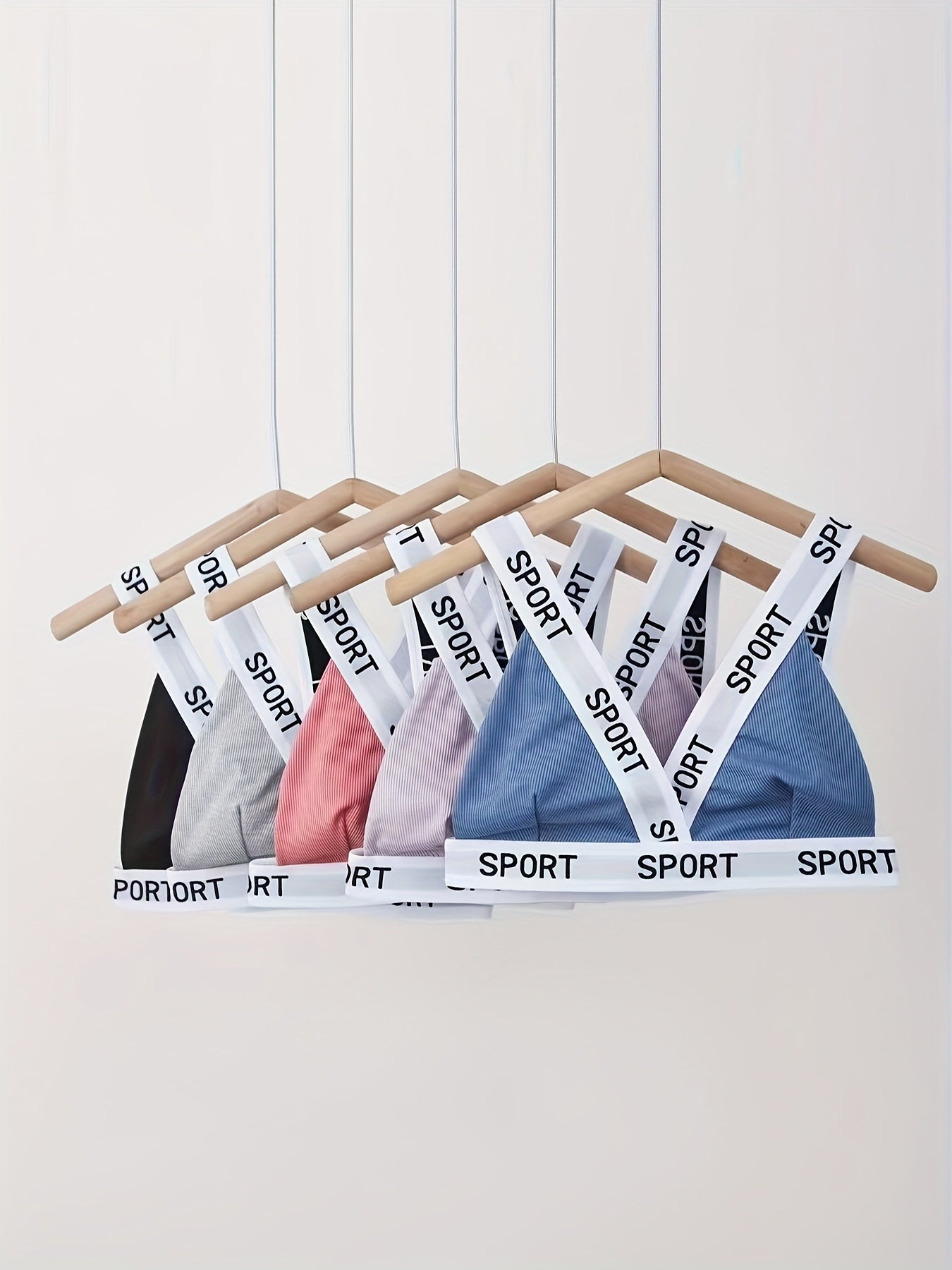 5 Dopamine Sports Bras, American Triangular Cup Sexy Lingerie, Women'S Athletic Tops, Patterned Underwear, Triangular Cup Bras, And Micro Bikinis, Comfortable And Breathable, Ideal for Everyday Wear, Training, Workouts, Yoga, Spring And Summer