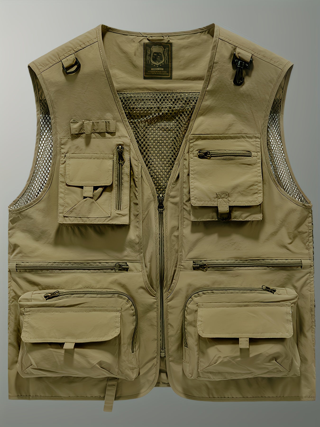 Multi-pocket Cargo Vest, Men's Casual Outwear Zip Up Vest For Spring Summer Outdoor Fishing Hiking Photography