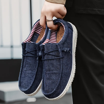 Men's Casual Slip-on Canvas Loafers - Comfortable Casual Sports Shoes Brown, Soft Fabric Upper And EVA Sole, Perfect for Casual Dressing And Outdoor Activities Holiday Shoes | Round Toe Design | Canvas Upper