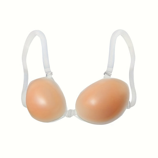 2-Pair Women' Self-Adhesive Strapless Push-Up Bra - Seamless Silicone Adhesive Breast Enhancer with Lift, Lightweight for Wedding,, Low-Cut Outfits (Suitable for Suspenders)