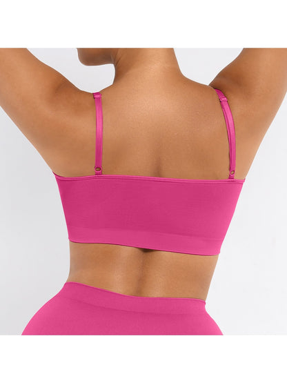 Plus Breathable High-Stretch Sports Bra with Pads - Wireless Mesh Women's Seamless Yoga & Running Top - Solid Color Activewear