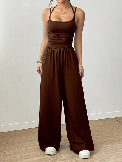 Casual Loose-Fitting Pleated Jumpsuit for Women, Suitable for Spring And Summer