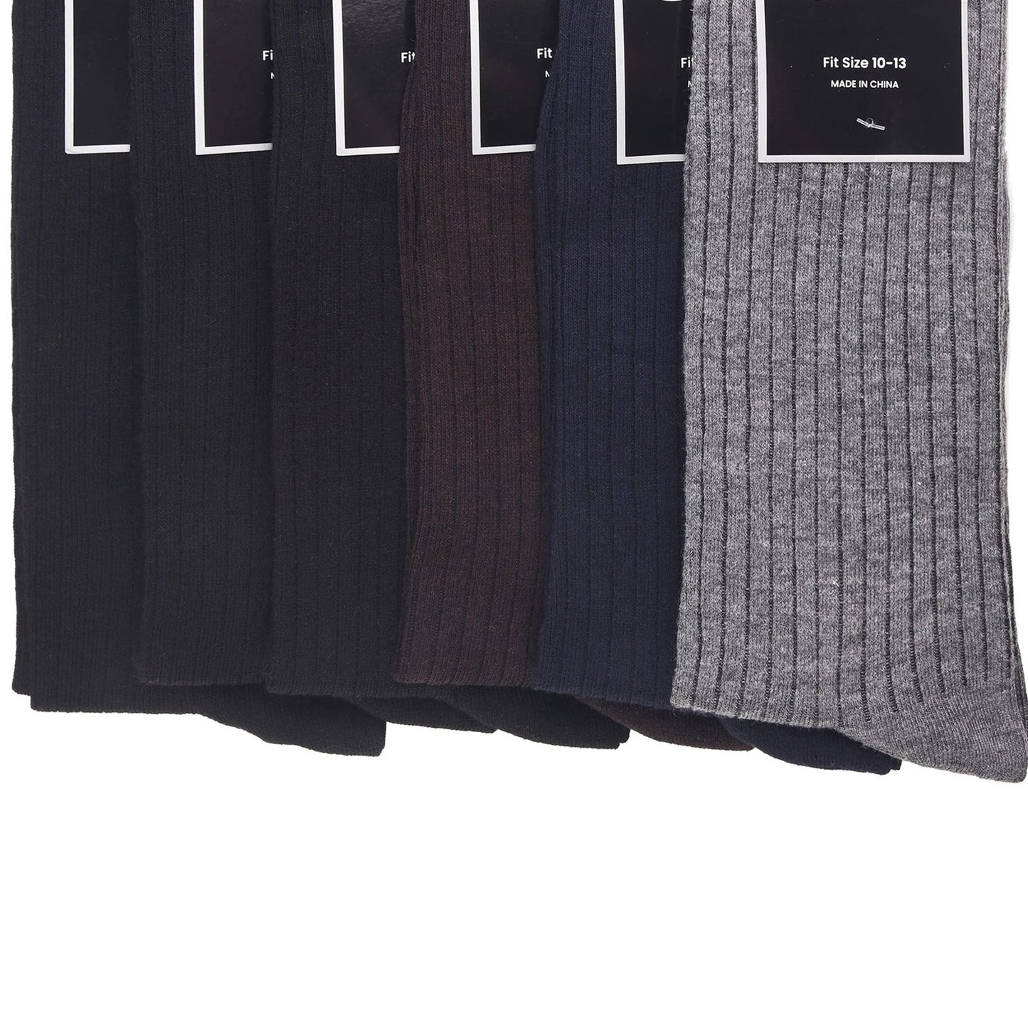 6 PAIRS MEN'S DRESS SOCKS IN BLACK