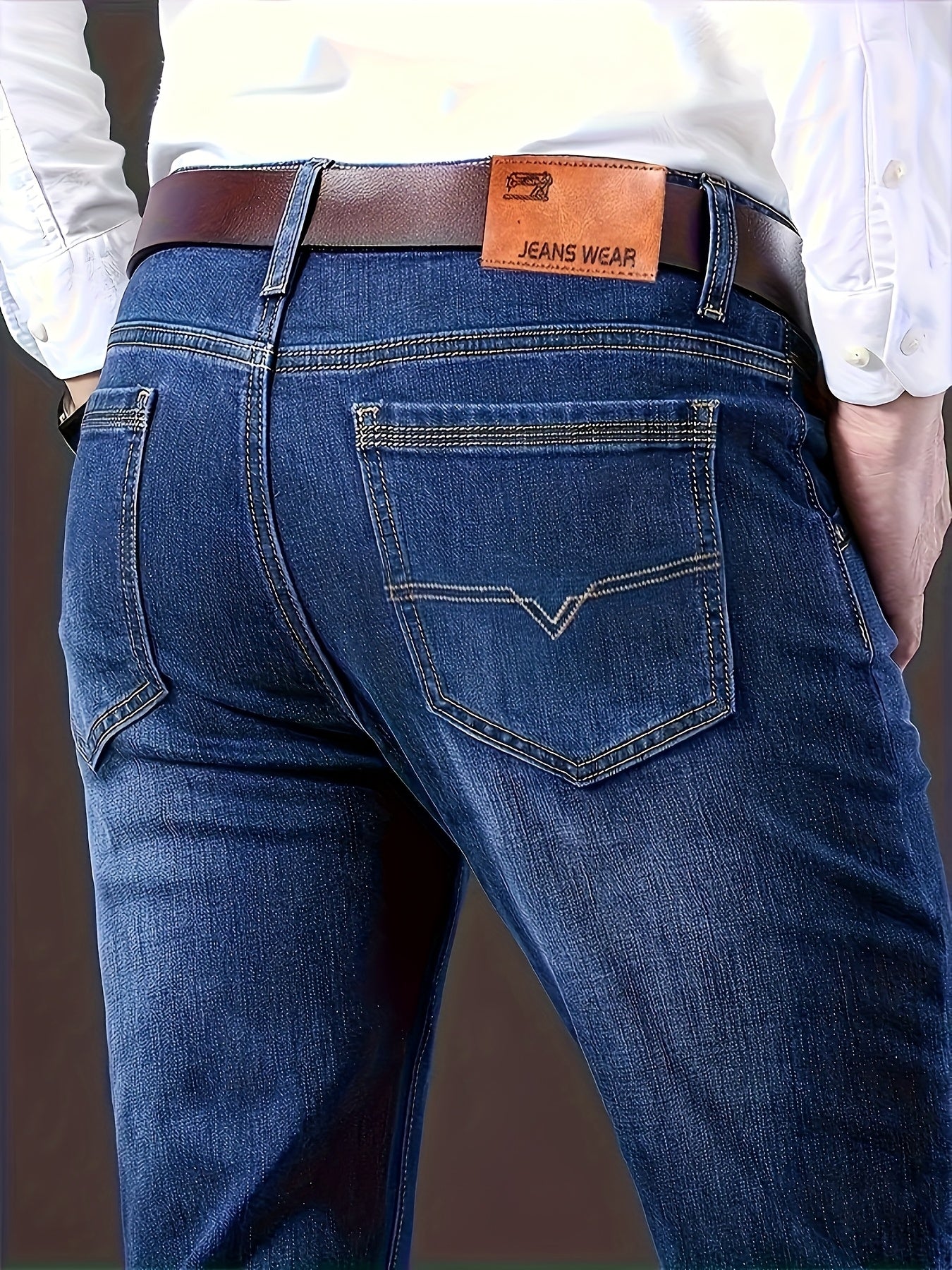 Men'S Jeans Straight Loose Casual Trousers Work Wear Trousers Suitable for All Seasons, Excellent Craftsmanship, Excellent Quality, Out of Work