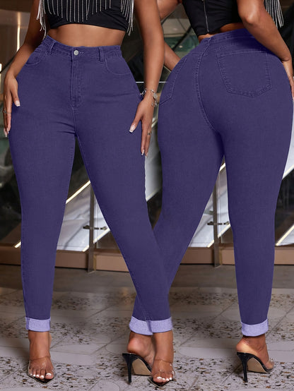 Butt - Lifting! Women's Plus Size High - Waisted Cuffed Jeans