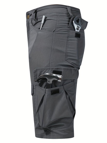 Plus Size Men's Outdoor Multi-pocket Tactical Overalls Shorts Are Suitable for Outdoor Activities Such As Mountaineering, Fishing And Camping., PLUS SIZE