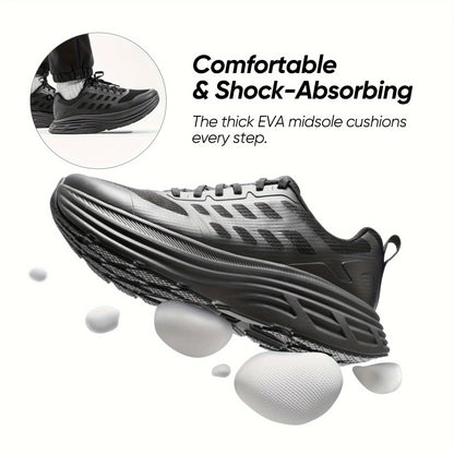 Men's Comfortable Walking Running Tennis Shoes Lightweight Breathable Non-Slip Athletic Gym Workout Jogging Cushioning Sneakers Casual Wear