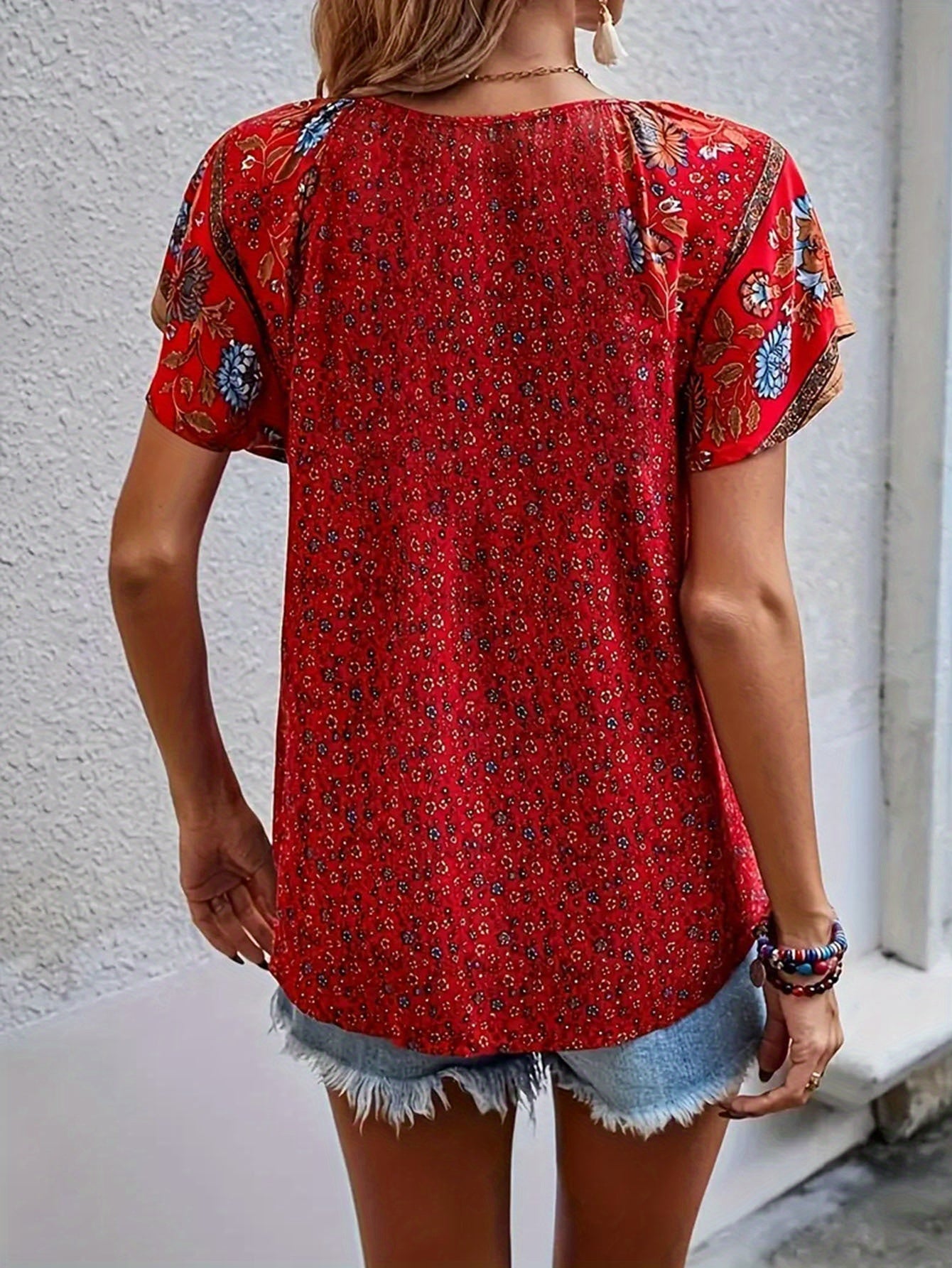 Mixed colors Polyester Floral Printed Shirt - product view 6