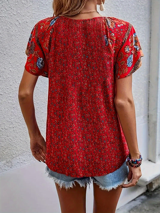 Mixed colors Polyester Floral Printed Shirt - product view 1